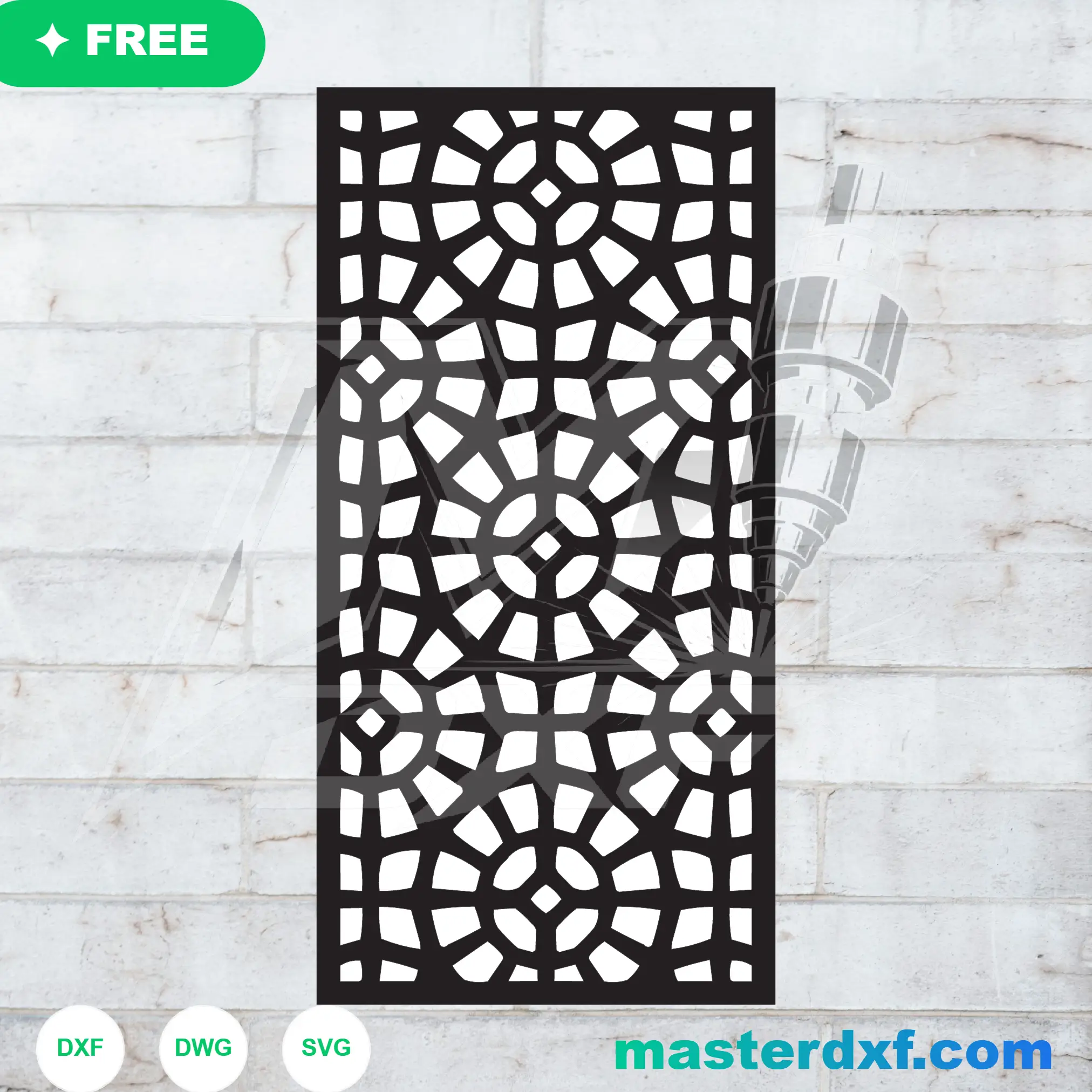 Circular Dot Pattern Perforated CNC Screen File DXF File